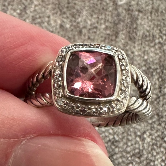 David Yurman Pink Tourmaline Albion Ring Size 7 - Picture 10 of 11